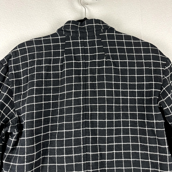 Madewell Waffleback Shaw Blazer Women Small Black Windowpane Cotton Unstructured - Picture 12 of 15